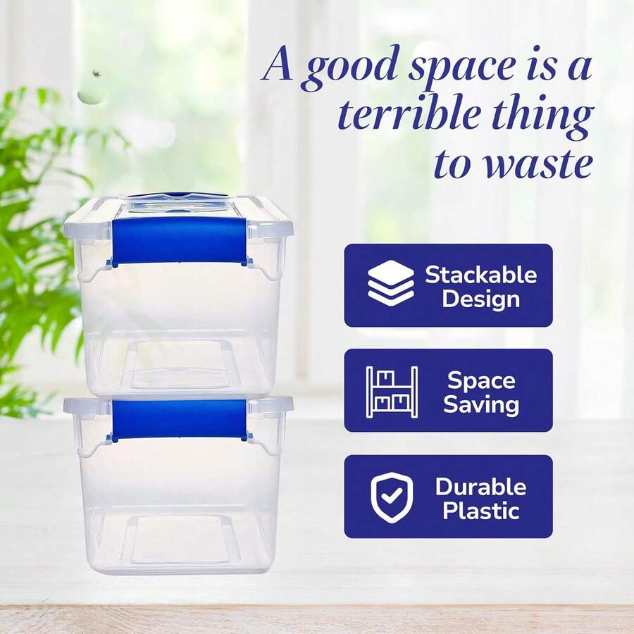 31Quart Clear Plastic Stackable Storage Bin With Lid Container Box