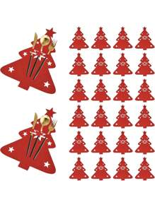 12pcs-Christmas Tree Silverware Holders, Felt Cutlery Pockets Christmas Table Decor,Christmas Tree Cutlery Holder, Christmas Cutlery Holder, Felt Table Decoration, Christmas Table Decoration Cutlery Bag, Felt Fork And Spoon Bag Home Room Decoration,Kitchen,Red And Green Christmas Tree Cutlery Holder, Felt Fork Spoon Bags, Christmas Decoration Easter Gift,Christmas