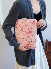 1 件可爱蝴蝶结/星星刺绣学生笔记本电脑包 11 英寸/13 英寸/15 英寸电脑包保护套文件袋笔记本电脑内胆包电脑手提包包 11 13 15 英寸便携式桌包适用于 Mac Book ASUS 适合女孩和青少年女孩和大学生适用于平板电脑手提包保护套 9-15 英寸兼容 Ipad Air 4 5 Pro 11 Mini 5 6 IPad 保护套适用于防震袋