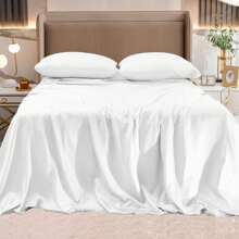 Mocassi Fine 4-Piece Silky Satin Sheet Set, Bright Shades