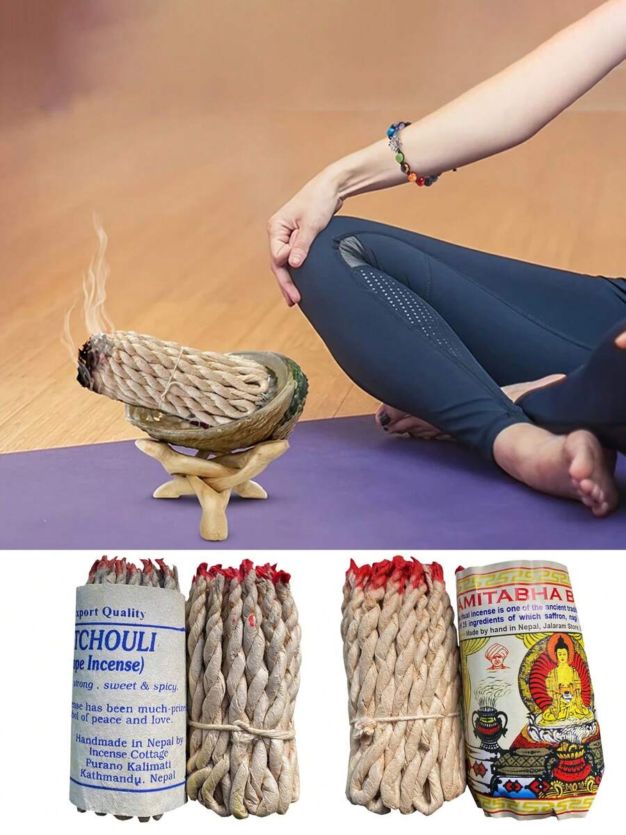 40 件装手工制作传统尼泊尔绳香白鼠尾草雪松香薰燃烧绳香薰瑜伽冥想檀香 - 多樣化香型 - 查看 1