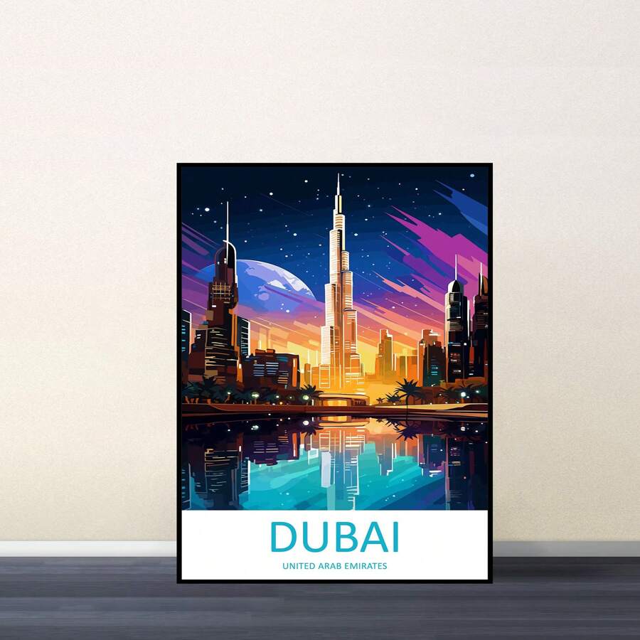 1pc Canvas Wall Art Dubai Travel Print Wall Art Wall Hanging Home Decor