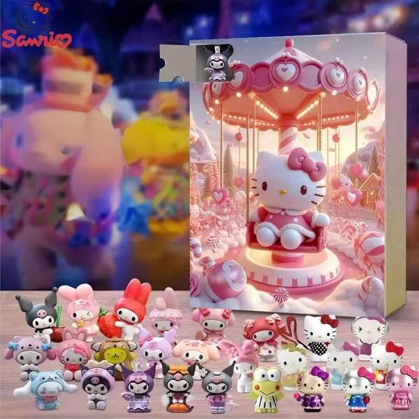 Sanrio Decoração de Natal Calendário do Advento Contagem Regressiva para & Natal - Coleção de Estatuetas de PVC, 1 peça Uso Geral Artigos para Festas e Feriados Sem Eletricidade