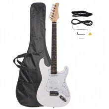 Guitarra eléctrica con diapasón de palisandro, color blanco - Blanco - Ver 1
