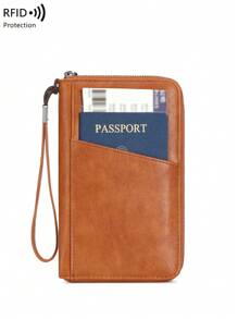 Nova Carteira com Zíper Bloqueador RFID, Organizador de Passaporte, Carteira de Passaporte Multifuncional de Grande Capacidade, Bolsa de Viagem da Moda para Avião, Viagem, Fitness, Acampamento, Cruzeiro, Essenciais de Férias