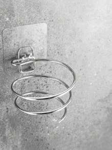 1pz Bagno Spirale Design Asciugacapelli Supporto Ventilatore Home Organizer Adesivo da parete Nail Free Nessuna traccia di adesivi Cura dei capelli Asciugatrice Rack di stoccaggio