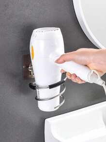 1pz Bagno Spirale Design Asciugacapelli Supporto Ventilatore Home Organizer Adesivo da parete Nail Free Nessuna traccia di adesivi Cura dei capelli Asciugatrice Rack di stoccaggio