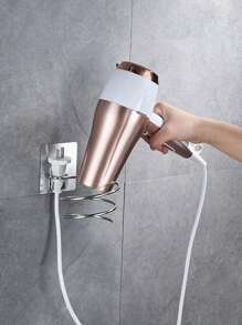 1pz Bagno Spirale Design Asciugacapelli Supporto Ventilatore Home Organizer Adesivo da parete Nail Free Nessuna traccia di adesivi Cura dei capelli Asciugatrice Rack di stoccaggio