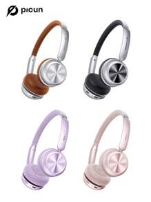 Picun Picun R2 Wireless Headphone, Wireless V5.4 For Stability & Speed Of Connection, Dual Connection, Smart App Control, Anti-Leakage Mode, Soft & Ergonomic Design, 100Hrs Long Battery Time, Stylish Vintage Appearance