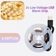 1 Stück LED Lichtstreifen warmweiß, abschneidbar, USB-betrieben, 5V Spannung, geeignet für Schlafzimmerbeleuchtung, TV-Hintergrundbeleuchtung, Ambiente-Beleuchtung