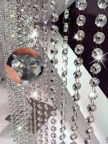 1pc 39-Inch Crystal Acrylic Gemstone Beaded Wreath, Great For Door, Window, Curtain, Chandelier And Home Decor, Wedding Decor, Holiday Theme Party And Birthday Decor, Disco Music Themed Party As Christmas Ball Ornament Decor, Clubs, Wedding And Dance Music Festivals, Home Decor, Disco Ball Tree Decor, Halloween, Halloween Decoration - Multicolor - View 11