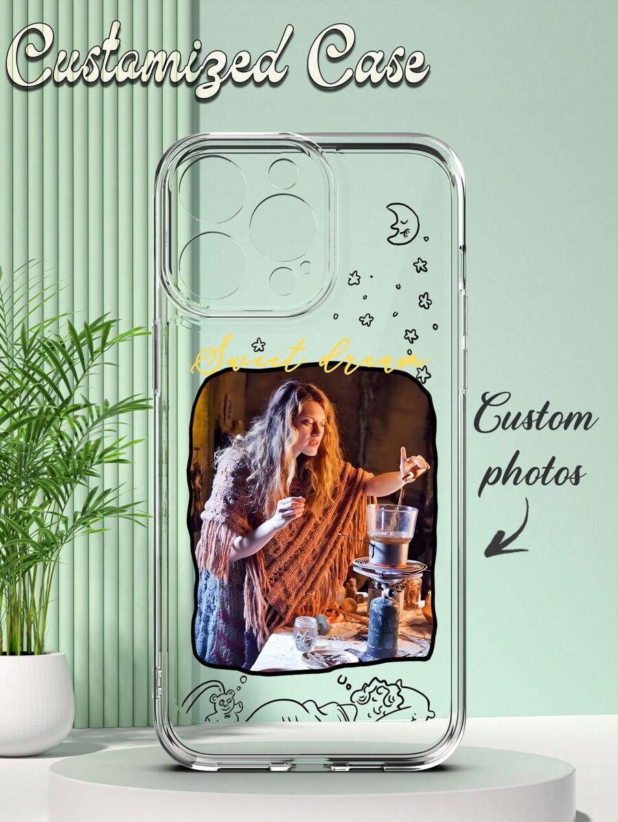 1 Ốp điện thoại tùy chỉnh, Thiết kế ảnh của riêng bạn, Ảnh tự sướng, Ảnh nhóm, Tương thích với iPhone, Ốp bảo vệ TPU trong suốt chống sốc, Chống vân tay, Lựa chọn chu đáo cho quà tặng cá nhân, Đối tác, Gia đình, Bạn bè, Sinh nhật, Kỷ niệm - Trong sáng - Xem 1