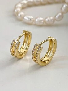 1 Đôi Hoa Tai Đơn Giản Thanh Lịch, Thiết Kế Thời Trang Cao Cấp Độc Đáo - Nút tai - Xem 5