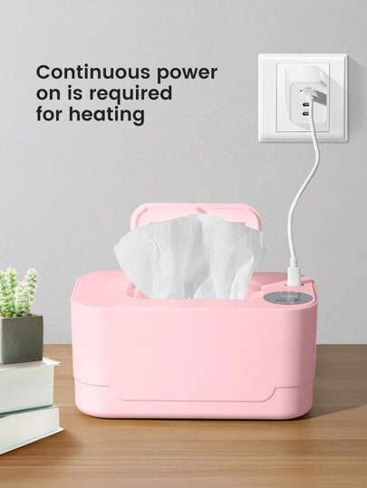 Baby Wipes Warmer And Dispenser, Portable Wipes Warmer With Universal Dispenser, Comfortable Temperature Heating Wipes, For Baby Home/Travel, USB Charging, Whitebaby Shower Family Decorations Gifts