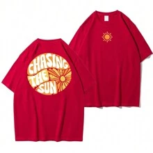 Shirt Basic T-Shirt "Chasing The Sun" - Red - View 1