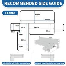 Vỏ sofa Ystyle có bán đảo trái phải, Vỏ sofa góc đa năng, Vỏ sofa Chaise Longue co giãn, Vỏ sofa hình chữ L - Màu xám đen - Xem 9