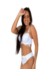 Imported Elisa Lingerie Set In Assorted Colors - 白色 - 查看 3