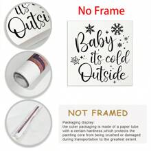 1 Tấm biển treo tường theo chủ đề mùa đông - Biển gỗ đóng khung 'Trời lạnh quá', Đồ trang trí ngày lễ trang trại đa năng, 7,87x7,87 inch, Tranh tường bằng vải canvas - Nhiều màu - Xem 5