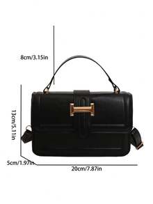 New Women's Handbag, Large Capacity Solid Color Shoulder Bag, Casual Versatile, Elegant Solid Color Tote Bag, Cross-Border Style Messenger Bag, Suitable For Office, Outdoor, Shopping - Black - View 3