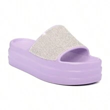 EVVA HIT Women's Flip Flops Platform Wedge Heel Very Light 100% EVA Women's Sandals EVA Sandal Platform EVA Clogs Women's Flat Sandal Evva Women's Sandals Women's Sandals - 紫丁香色 - 查看 3