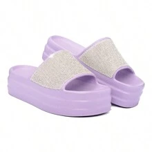 EVVA HIT Women's Flip Flops Platform Wedge Heel Very Light 100% EVA Women's Sandals EVA Sandal Platform EVA Clogs Women's Flat Sandal Evva Women's Sandals Women's Sandals - 紫丁香色 - 查看 2