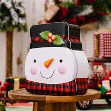 1pc Christmas Decoration Supplies Gingerbread Man Cookie Tin, Santa Claus Candy Box, Cartoon Snowman Metal Tin Box, Metallic Gift Box, Jewelry & Soap Storage Box, Wedding Anniversary Decor, Birthday Party, Summer Party Decor, Independence Day Decoration, Happy New Year,Christmas - Christmas Candy Tin Box - View 15