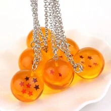 1 pieza de accesorio de anime de dragón de bola de fuego estilo caricatura, collar de dragón de bola con diseño de Sun Wukong de líneas 1-7, accesorio personalizado y de tendencia, apto para uso diario