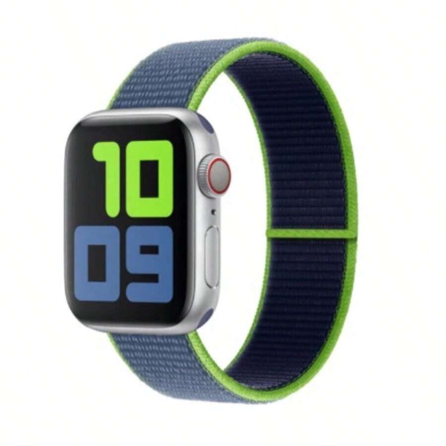 20mm Nylon Sport Loop Smartwatch Strap Compatible With Apple Watch Series - 藍色 - 查看 1