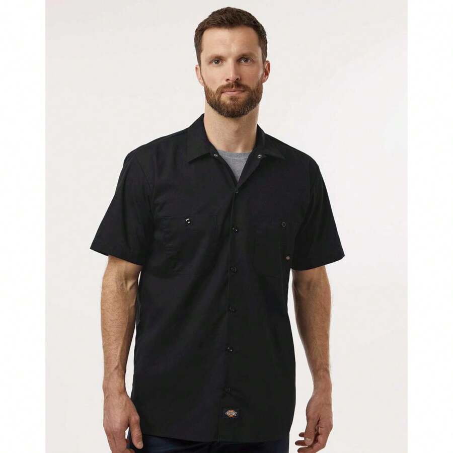 Dickies - Industrial Short Sleeve Work Shirt - S535 - Black - View 1