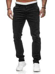 SANOPY Mens Jeans Skinny Stretch Premium High Rise Jeans Expandable Waist - màu đen - Xem 5