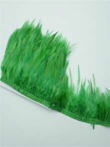 1米长野鸡羽毛带饰流苏羽毛衣服白色丝带流苏缝纫饰边婚礼装饰 - 彩色 - 查看 11