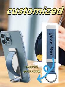 1pc Customizable Phone Holder, Phone Wristband Stand, Multifunctional Universal Ring Grip, Pull-Out Anti-Drop