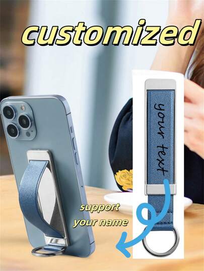 1 st anpassningsbar telefonhållare, telefonarmbandsställ, multifunktionellt universellt ringgrepp, utdragbart anti-drop