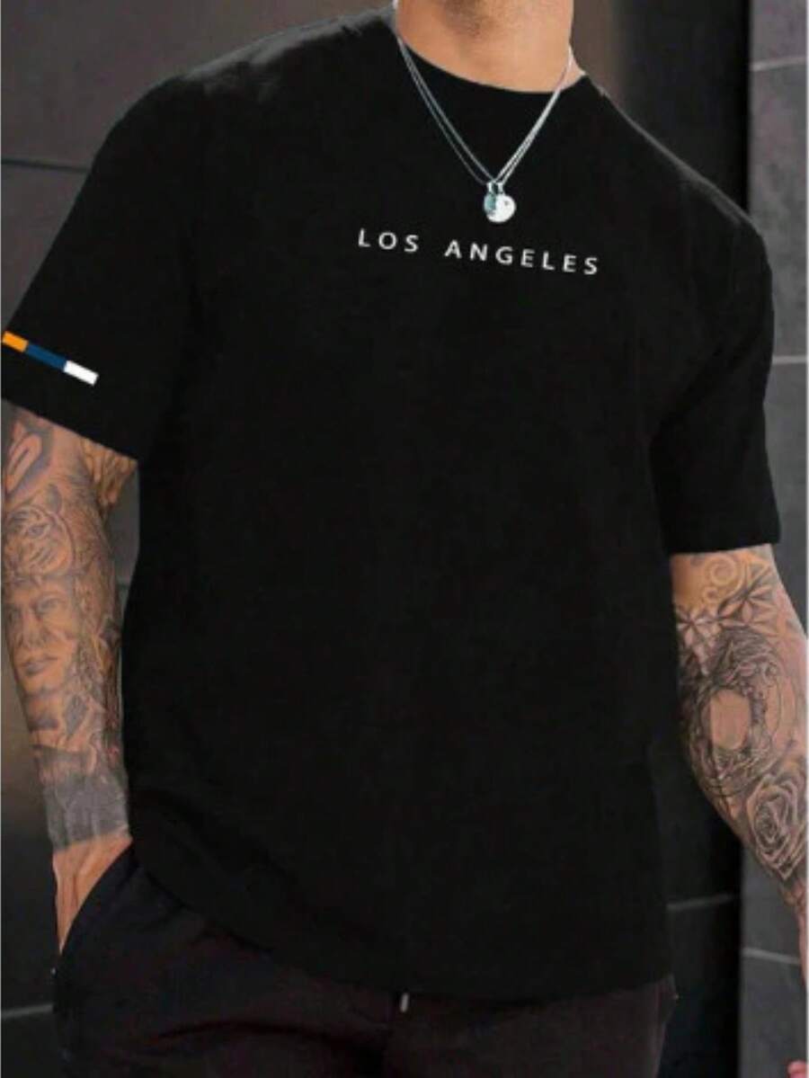 Los Angeles Men's T-Shirt Launch Premium Line - 黑色 - 查看 1