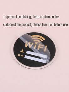 1pc Black Acrylic Wi-Fi Logo And Password Sign, WiFi Logo Sticker Wall Decal, WIFI Signage, Wi-Fi Password Signage, Wireless Network Sign - Multicolor - View 6