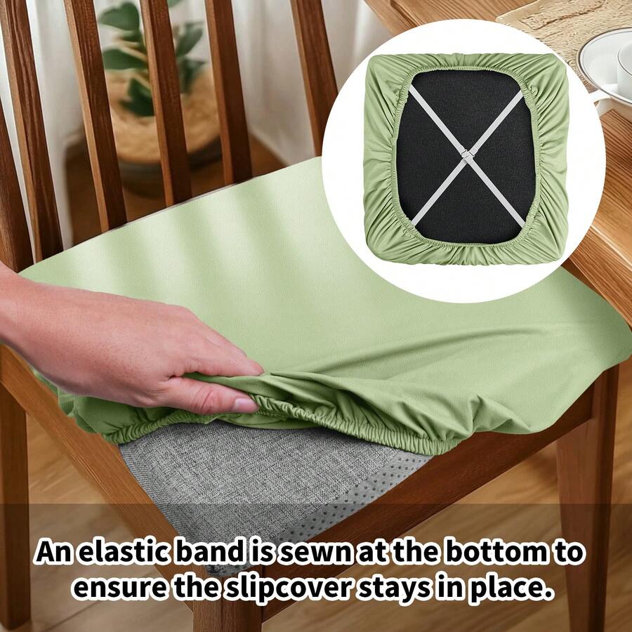 Dining Chair Seat Covers Set Of 4, Pu Leather Waterproof Chair Seat