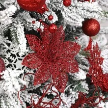 5/10 Mảnh Hoa Trạng Nguyên Lấp Lánh Nhân Tạo Giáng Sinh Hoa Giáng Sinh Hoa Cưới Cây Thông Noel Đồ Trang Trí Năm Mới - hoa giáng sinh - Xem 6