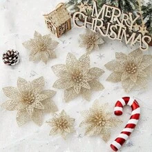 5/10 Mảnh Hoa Trạng Nguyên Lấp Lánh Nhân Tạo Giáng Sinh Hoa Giáng Sinh Hoa Cưới Cây Thông Noel Đồ Trang Trí Năm Mới - hoa giáng sinh - Xem 1