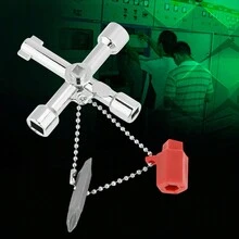 10pcs Multifunctional Universal Control Cabinet Cross Key Wrenches Hand Tools - Bạc - Xem 4