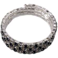 Ice Rhinestone Bracelet Fashion Drip Hiphop Silver Luxury Rap Mc With 1 Turn - 杏色 - 查看 1
