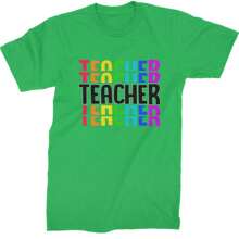 Teacher Repeated Rainbow Pattern  Mens T-Shirt
