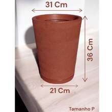 Polyethylene Striped Column Plant Pot Does Not Lose Color Modern Design Garden Or Indoor - Rust Brown - View 6