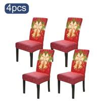 8 szt. pokrowców na krzesła z kokardą świąteczną, pokrowce na krzesła świąteczne, pokrowiec na oparcie krzesła świątecznego, rozciągliwy pokrowiec na siedzenie świąteczne, zmywalny pokrowiec na krzesło do jadalni, pokrowiec na przyjęcie świąteczne, pokrowce na krzesła świąteczne do jadalni, nadrukowane pokrowce na krzesła, dekoracje świąteczne, najnowsze rozciągliwe zdejmowane pokrowce na krzesła
