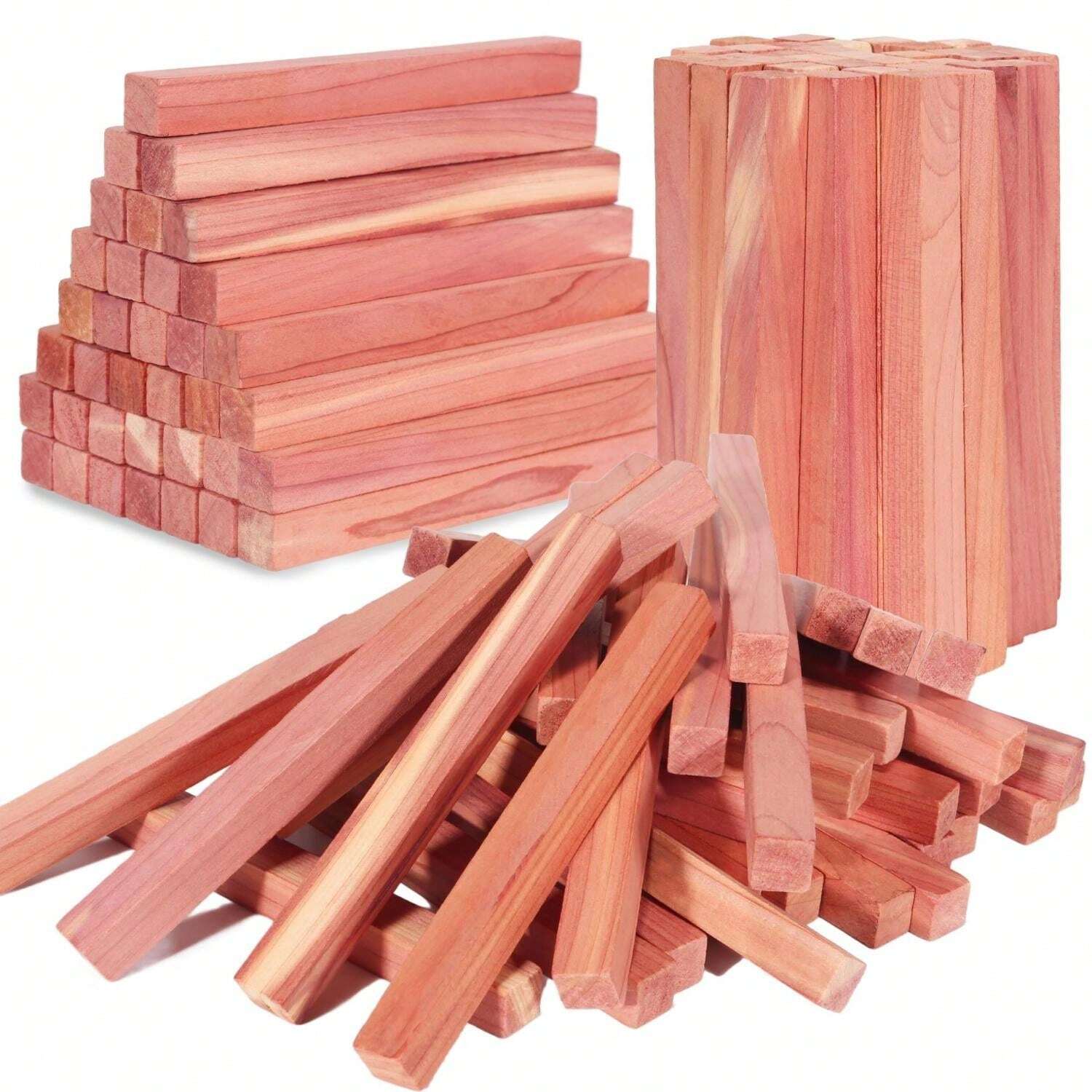 30pcs Natural Cedar Blocks, Cedar Aromatherapy Stick, Fragrant Red