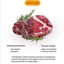 食品真空封口机，真空封口机，真空食品封口机，具有四合一功能和防水触摸按钮的食品封口机，干湿模式，LED指示灯，紧凑设计，带真空密封袋，厨房帮手，适用于厨房、野餐、旅行、圣诞礼物 - 白色 - 查看 9