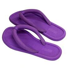 Women's Simple Solid Color Slippers, Soft Ground Casual Shoes, Non-Slip Home Bathroom Comfortable Slippers - 紫色 - 查看 2