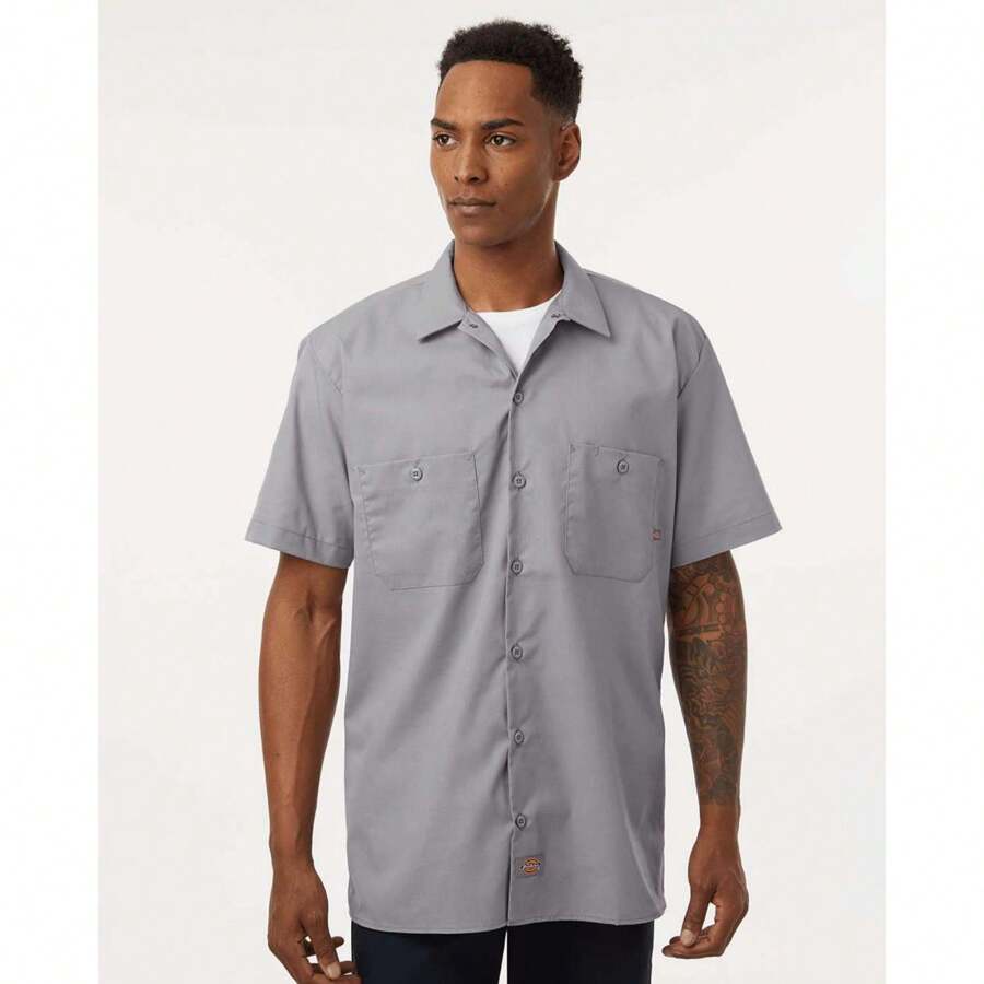 Dickies - Industrial Short Sleeve Work Shirt - S535 - Graphite Grey - View 1