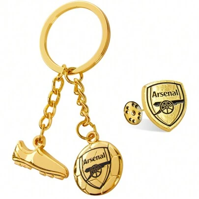 Arsenal F.C. Keyring And Pin Badge Gift Set Supporters Gear Football