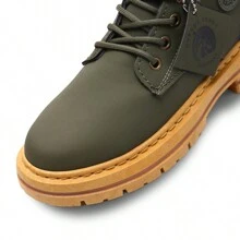 Shendy Vendy Men's High-Top Fashion Heavy Duty Boots, Urban Style Leather Tactical Boot With Platform And Thick Sole, Non-Slip, Wear-Resistant, Comfortable - Work Boots, Motorcycle Boots, High Boots For Men, Shoes For Men - 綠色 - 查看 7