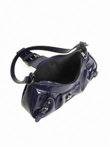 2024 Hot Maillard Style Retro Spice Y2K Wasteland Wind Shoulder - Navy Blue - View 5